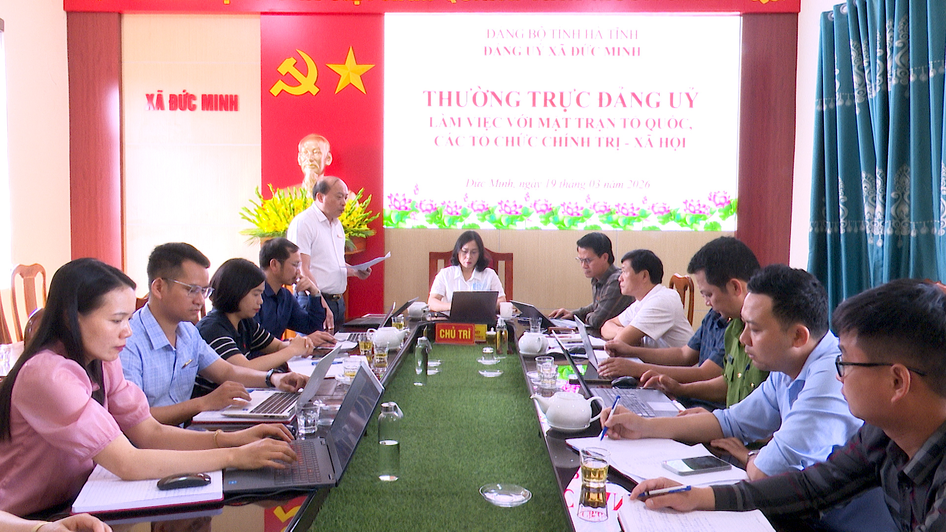 Thường trực Đảng ủy xã Đức Minh làm việc với Ủy ban MTTQ và các tổ chức chính trị - xã hội 