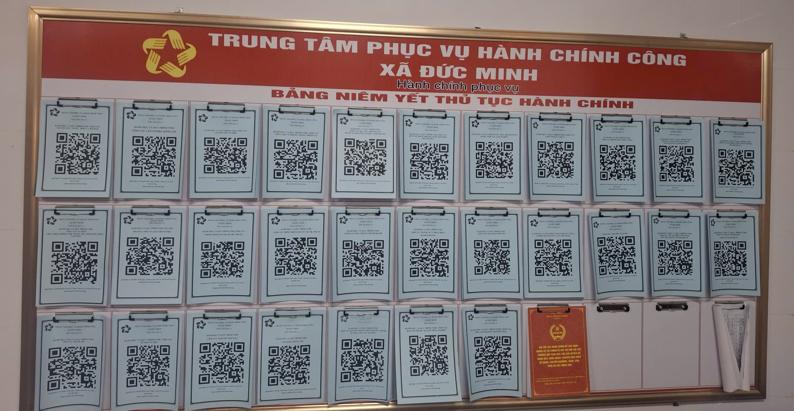 NIÊM YẾT THỦ TỤC HÀNH CHÍNH XÃ ĐỨC MINH