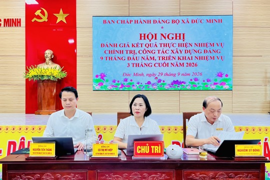 BCH Đảng bộ xã Đức Minh đánh giá kết quả 9 tháng, bàn giải pháp thực hiện nhiệm vụ cuối năm