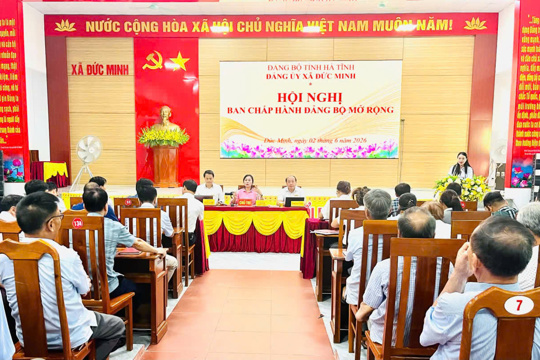 Đức Minh tổ chức Hội nghị Ban Chấp hành Đảng bộ xã mở rộng triển khai phương án sáp nhập thôn
