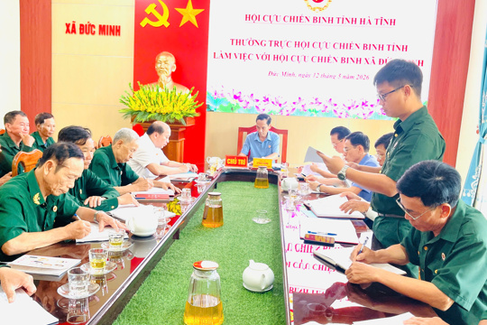 Hội CCB tỉnh kiểm tra, nắm tình hình công tác hội tại xã Đức Minh