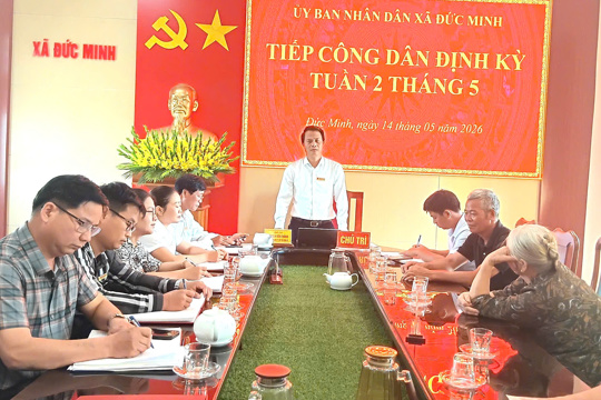 Lãnh đạo xã Đức Minh tiếp công dân định kỳ tháng 5/2026