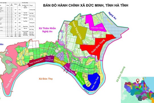 Bản đồ ranh giới các thôn sau sáp nhập