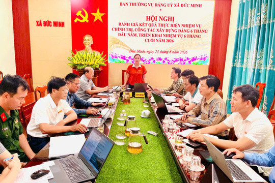 BTV Đảng ủy xã Đức Minh đánh giá kết quả 6 tháng đầu năm, quyết tâm hoàn thành thắng lợi nhiệm vụ năm 2026