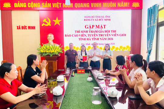Đảng ủy xã Đức Minh gặp mặt, động viên thí sinh tham gia Hội thi Báo cáo viên, tuyên truyền viên giỏi tỉnh năm 2026 