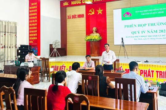 Ban đại diện HĐQT ngân hàng CSXH xã Đức Minh tổ chức phiên họp thường kỳ quý IV